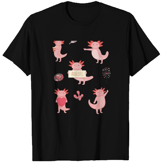 Set Axolot Axolotl T Shirts