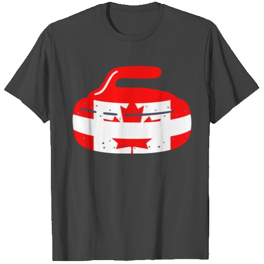 Curling Stone Canada Curler Canadian Flag Curling T Shirts