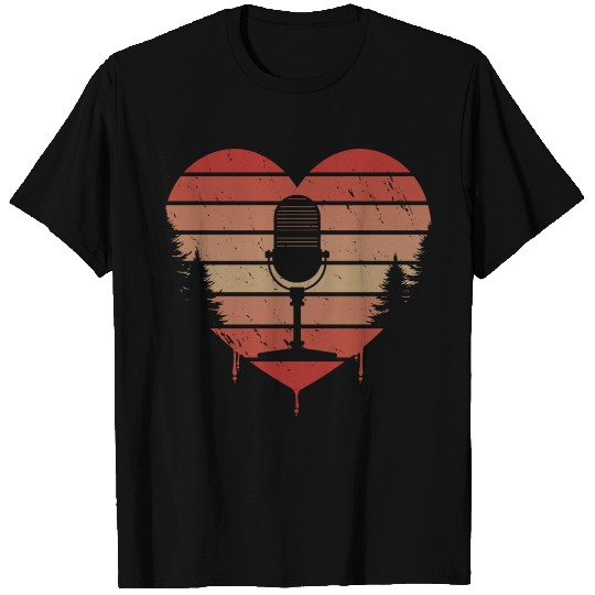 Cute Red Vintage Heart Podcasts Valentine Day Love T Shirts