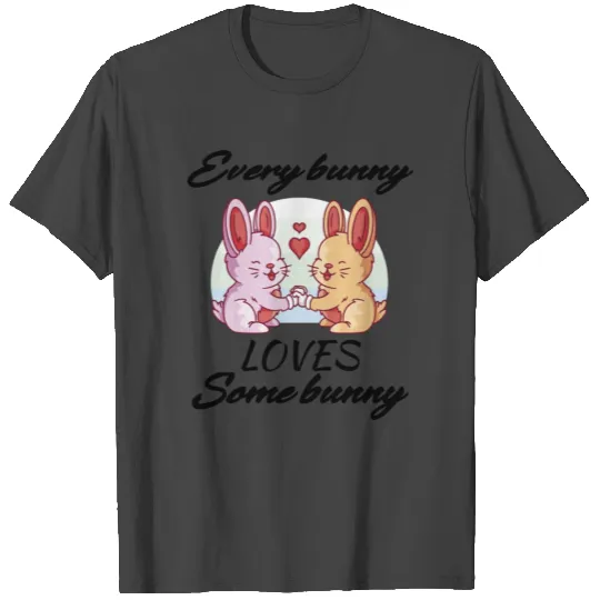 Bunny Couple Love Heart Peace Easter Lovers T Shirts