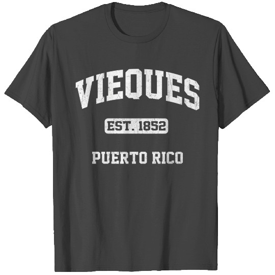 Vieques Puerto Rico Boricua Flag Athletic Style T Shirts
