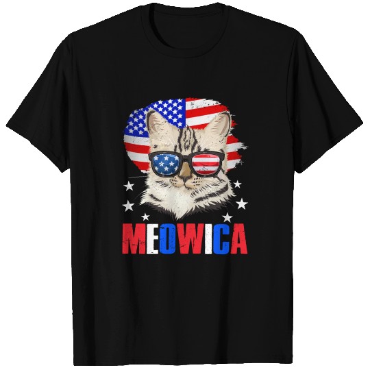 Meowica Cat lover Independence Day Patriotic T Shirts
