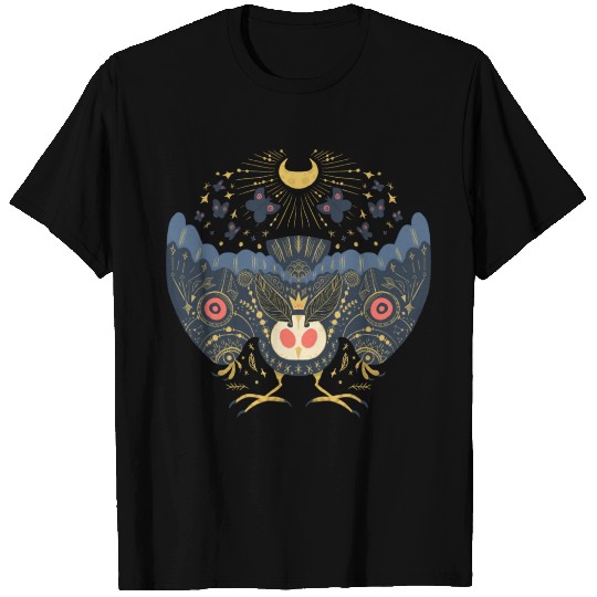 Celestial Blue Mothman With Red Eyes T Shirts