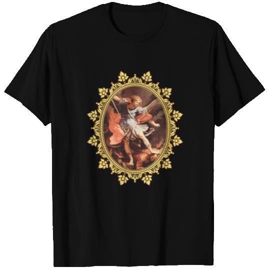 St. Michael the Archangel Icon Dragon Catholic Ang T Shirts