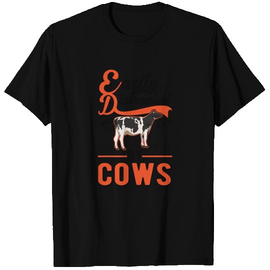 Easily Distracted By Cows Cow Cattle Breeder T Shirts