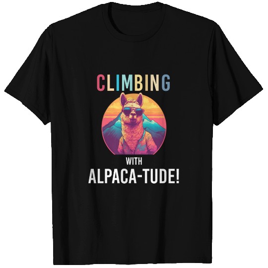 Funny Alpaca with Sunglasses - Alpaca-tude T Shirts
