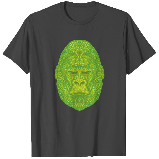 Silverback Gorilla Head Front View Pointillist Art T Shirts