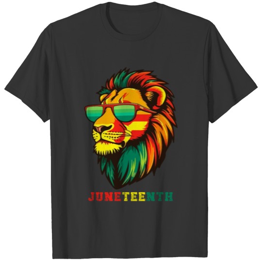 Lion Juneteenth African American Black History T Shirts
