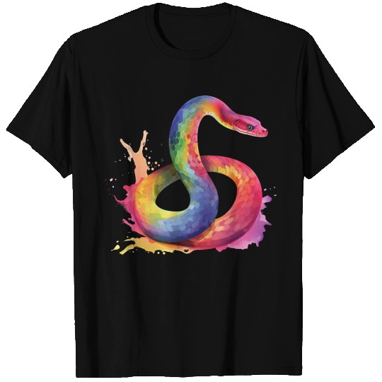 Snake pride rainbow colors T Shirts