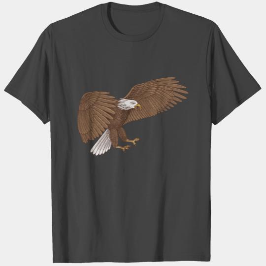 Bald eagle flying. Vector vintage Engraving style T Shirts