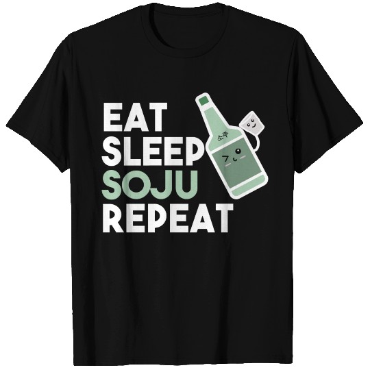 Eat Sleep Soju Repeat red summer quote T Shirts