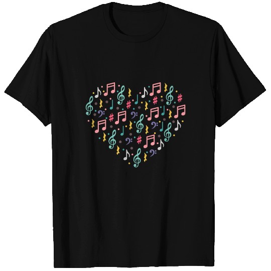 Musical Notes Valentine's Heart Decor Musician T Shirts