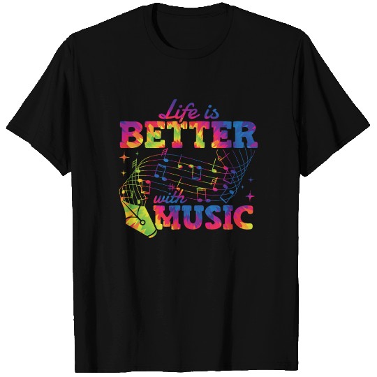 Life Is Better With Music Musical Notes Musician T Shirts