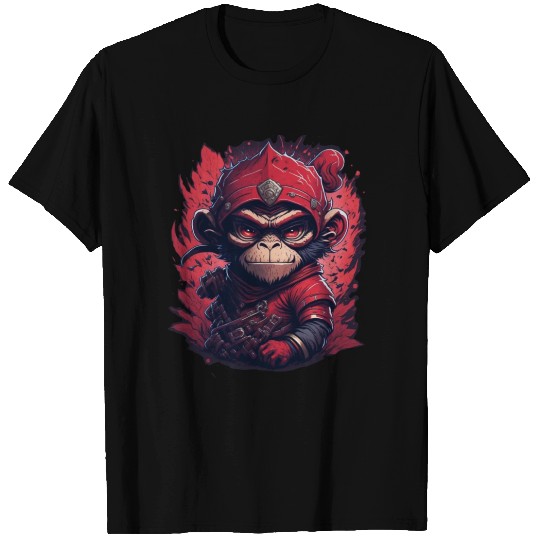 ninja monkey AI design T Shirts
