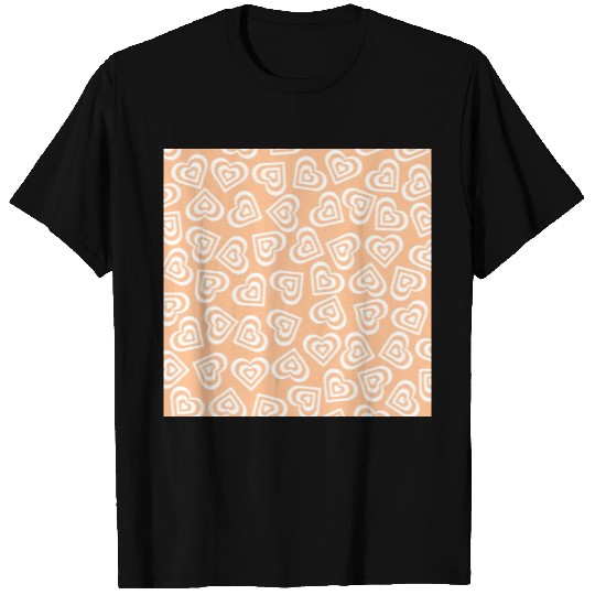 Hypnotic White Peach Heart Y2K Pattern T Shirts