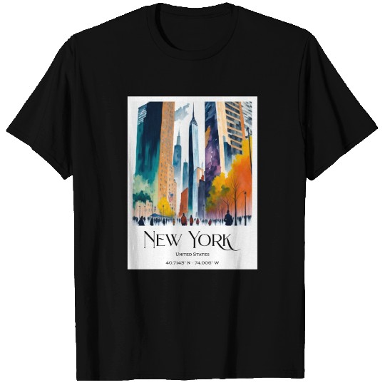 People walking to One World Trade Centre New York T Shirts