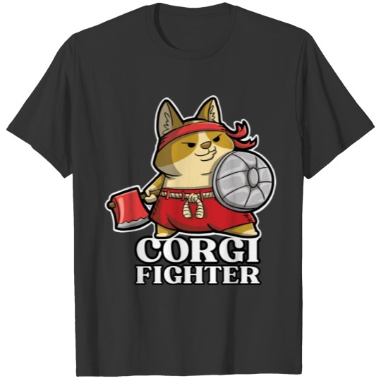 DESIGNThe Brave And Cute Corgi Fighter With An Axe T Shirts