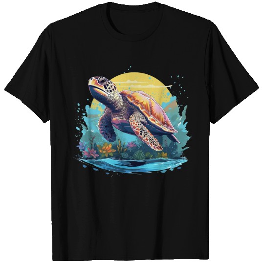 Serene Underwater Turtle T Shirts