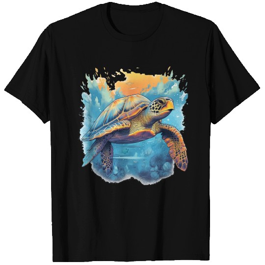Serene Underwater Turtle T Shirts