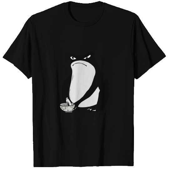Grumpy Frog drawing Japanese art T Shirts