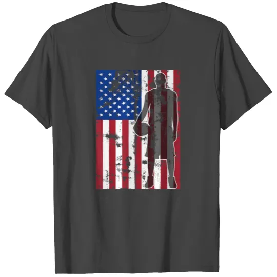 American Flag Basketball USA Flag 4th of July Men T Shirts