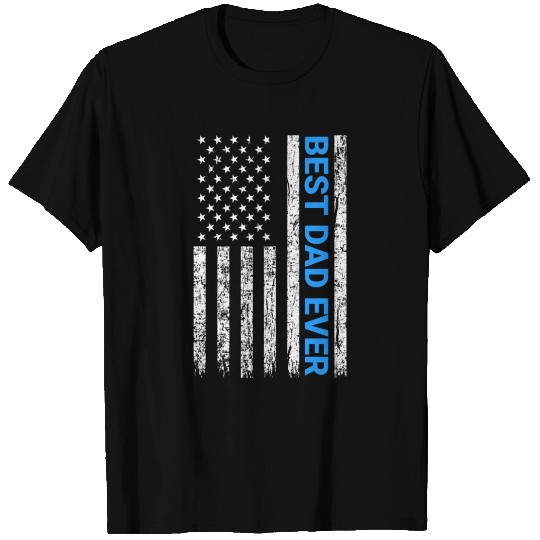 Best Dad Ever With Us America Flag T Shirts
