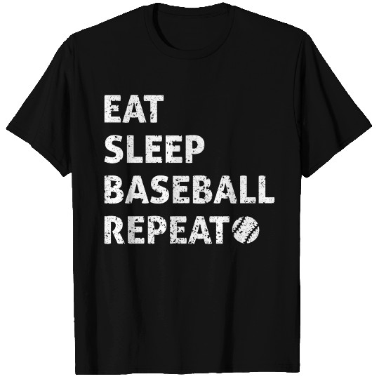 Eat Sleep Baseball Repeat Funny Baseball Player T Shirts