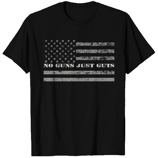 No Guns Just Guts Correctional Officer Thin Grey L T Shirts