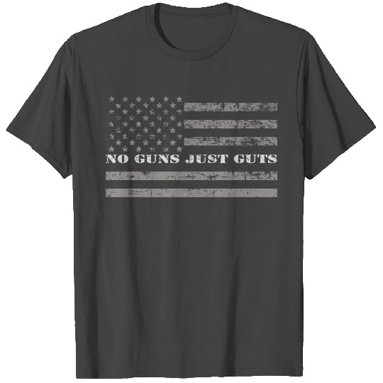 No Guns Just Guts Correctional Officer Thin Grey L T Shirts