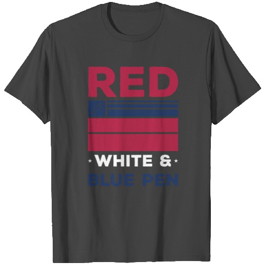 Red White and Blue Pen American Vibe tumblr T Shirts