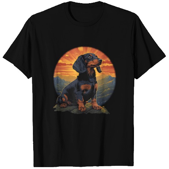Long Haired Dachshund pet lover retro vintage T Shirts