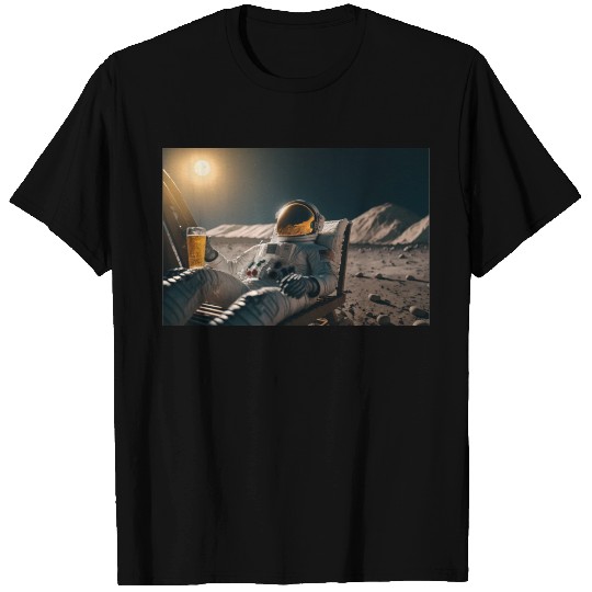 Astronaut drinking beer on the moon T Shirts