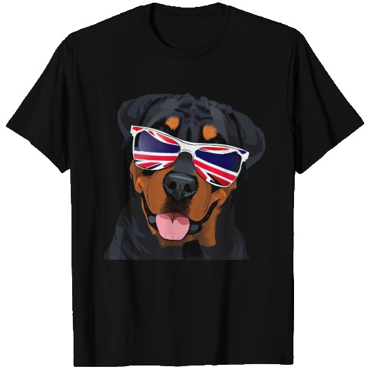 Rottweiler Union Jack Colors T Shirts