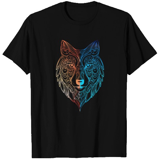 wolf face sign design T Shirts
