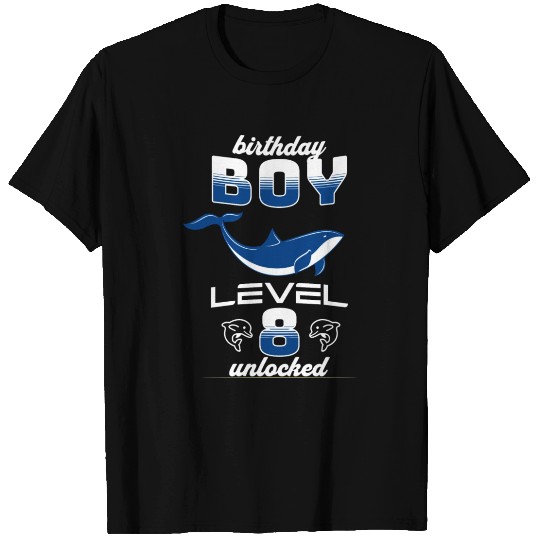 Birthday Boy Level 8 Unlocked Dolphin Lover 8th T Shirts