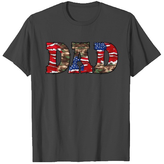 Fathers Day American Dad Proud Veteran Mens T Shirts