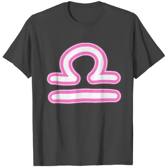 Libra Zodiac Sign Neon Pink T Shirts