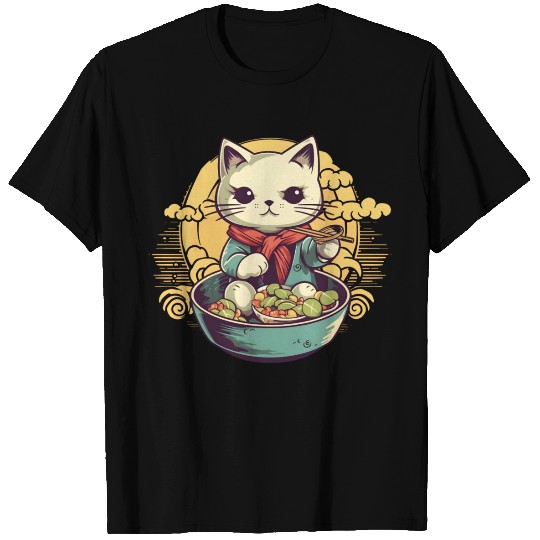 The Kawaii Japanese Ramen Cat T Shirts