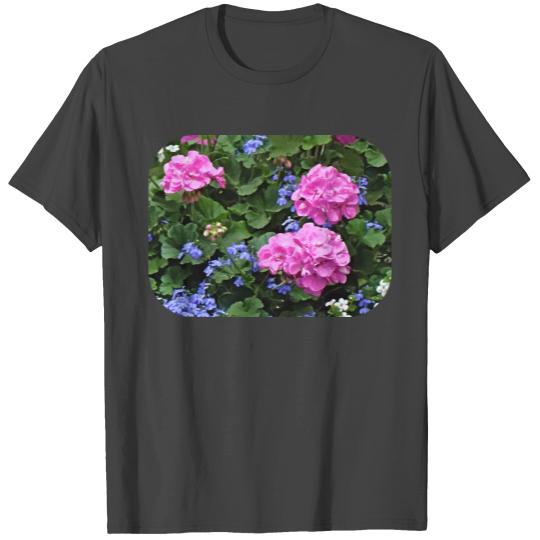 Geraniums and Periwinkle T Shirts