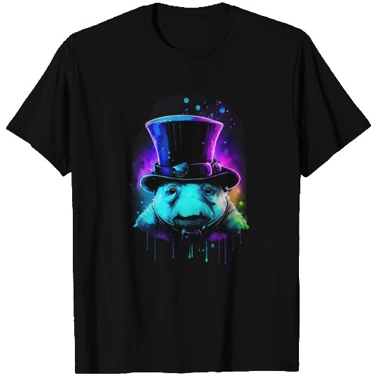 Cute Tardigrade in a Top Hat - Retro Disco Drip Ar T Shirts