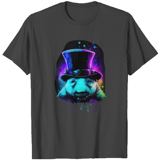 Cute Tardigrade in a Top Hat - Retro Disco Drip Ar T Shirts