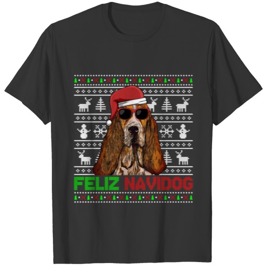 Basset Hound Dog Feliz Navidog T Shirts