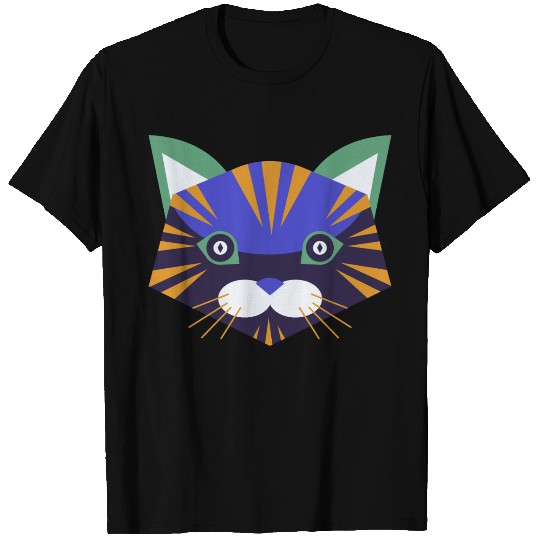 Colorful Cat Face T Shirts