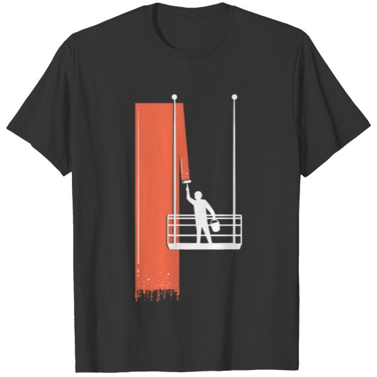 Cool Red Facade Painter Elevator Wall Painting T Shirts