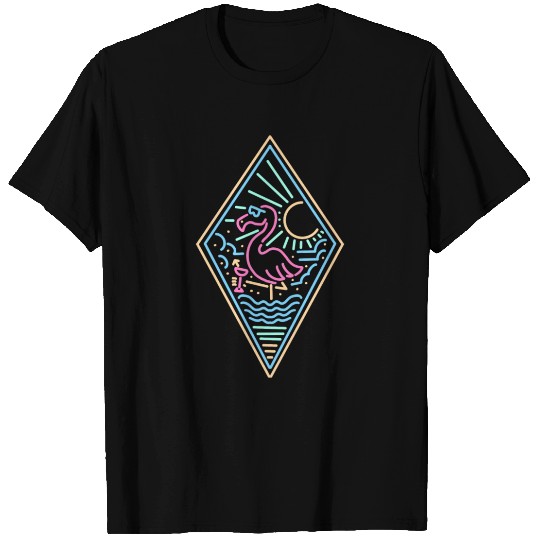Neon Flamingo Monoline T Shirts