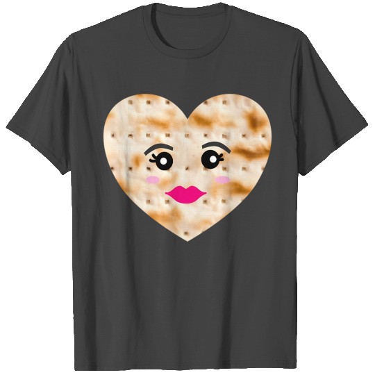 Matzah Matzo Matza Heart Face Kawaii Passover Meme T Shirts