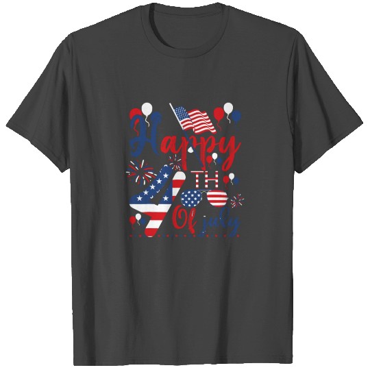 Happy Fourth Of July Patriotic American US Flag 4t T Shirts