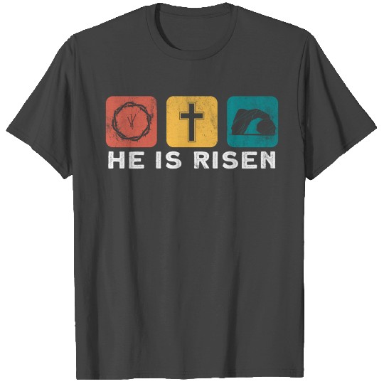 He Is Risen Bible Easter Christian Cross Religious T Shirts