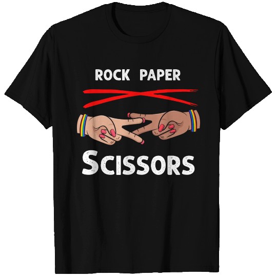 Rock Paper Scissors Funny Lesbian Pride LGBT T Shirts