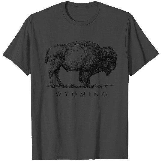 Wyoming With A Buffalo T Shirts